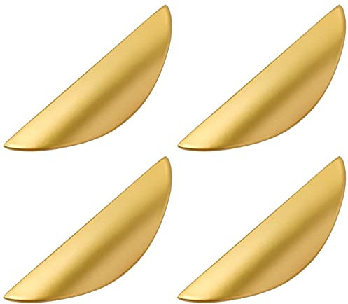 Beruyu 4 Stück Möbelgriff Gold 64mm Lochabstand Küchengriff Griffe für Küchenschränke Schrankgriff Schubladengriffe Türgriffe mit Schraube für Schrank, Möbel, Küche