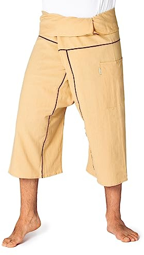 PANASIAM Fisherman Pants Stripe-Design 3/4, beige, L