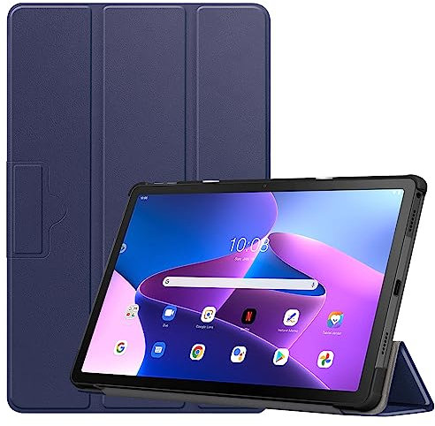 YRH Custodia per Lenovo Tab M10 Plus 3a gen 10,6 pollici 2022, [Auto Wake/Sleep] Smart Ultra Slim Leather Stand Flip Cover per Lenovo M10 Plus (3rd gen) [TB125FU /TB128FU /TB128XU] (blu navy)