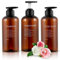 XiYee 3 Piezas Botellas Dispensadoras para Baño, 500ml Botellas de Bomba Rellenables para Champú Jabon Líquido Acondicionador Gel de Ducha Prensa Dispensador de Loción (Marrón)