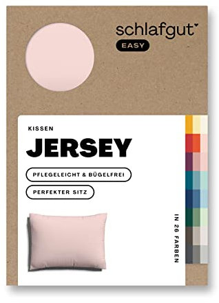 Schlafgut Easy Jersey Kissenbezug 70x90 cm Purple Light mit 100% Baumwolle, superweicher & atmungsaktiver Kopfkissenbezug