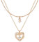 Lydreewam Rose Gold Layered Heart Necklaces for Women, Dainty Layering Heart Initial Letter B Necklaces with Cubic Zirconia, Adjustable Chain Necklaces Jewelry Gift