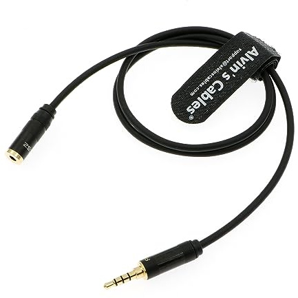 Alvin's Cables 3,5 mm TRRS Audiokabel, gerade, männlich auf weiblich, Verlängerungskabel für Sony FX6 für Stereo-Kopfhörer 70 cm | 27,5 Zoll