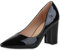 VAN HILL Damen Klassische Pumps Blockabsatz Lack Klassisch Schuhe 213582 Schwarz Lack 36