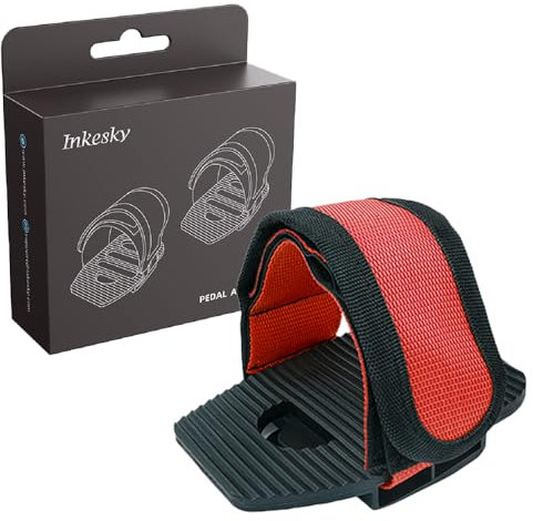 Inkesky Pedaladapter, kompatibel mit Peloton Bike/Bike+, für normale Schuhe und Turnschuhe mit flacher Plattform, Modern, Rot, Hochwertiger Kunststoff, Indoor-Bike, Zubehör für Fahrrad ohne Reitschuhe