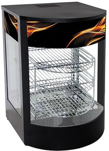 YHUEGH 3 Layers Food Warmer Cabinet Countertop Heated Glass Display Commercial Hot Food Pizza Pie Showcase Unit 0-85 °C Temperature Control for Canteens, Cafes