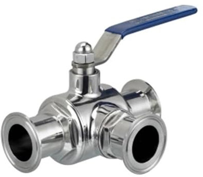 4 304 Edelstahl Sanitär-Kugelhahn 3 Dreiwege DN100 102MM Tri-Clamp-Ferrule-Typ for Lebensmittel-Homebrew-Tagebuch (Color : T type, Size : 4)
