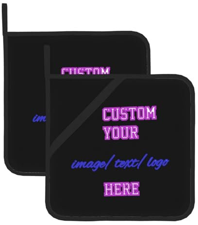 Set di presine personalizzate, con il tuo design (immagine/foto/logo), guanti da cucina personalizzabili per cucinare accessori da cucina personalizzati unici