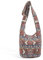 Coton Pose Hippie-Umhängetasche für Damen, Reißverschluss, großes Fassungsvermögen, Segeltuch, Jacquard-Stoff, handgefertigte Taschen, Boho-Braun, long10 width7 high12“