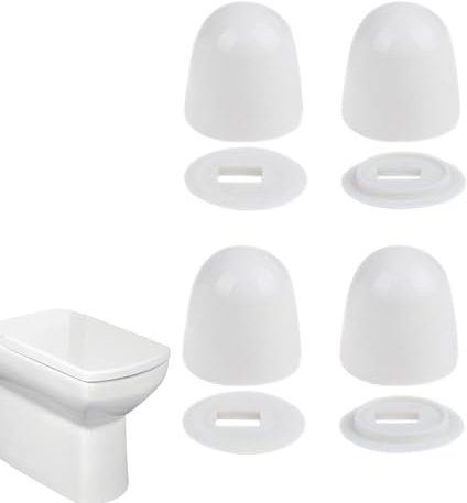 Hugsweet Toilettenschraubenabdeckungen, Toilettenschrauben-Abdeckkappen - 4 Stück/Set dekorative WC-Bolzenkappen,Toilettenbodenschraubenkappen, dekorative Toilettenschraubenabdeckungen für