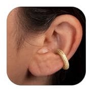 Dochais Ear Cuff für Damen - CZ Fake Helix Knorpel Ohrringe, Piercing Ohrmanschette, 14K Gold Clip Ohrklemme Silber Gold Funkelnde Runde Huggie Ohne Ohrloch