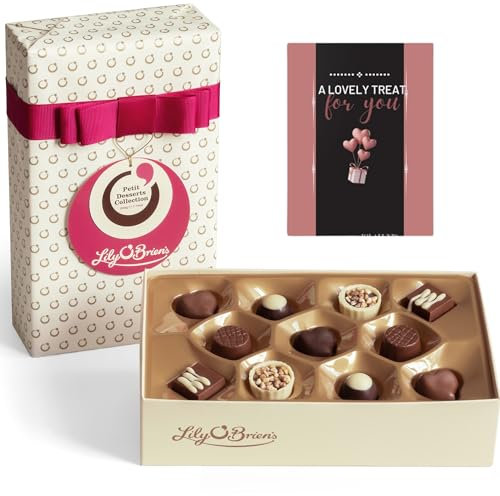 Lily O Brien Chocolates Petit Desserts, 22 Chocolates, 220g Milk, White & Dark Chocolate Gift Selection Box Lily Obriens Chocolates Uk - Christmas, Birthday, Valentine, Fathers Day, Mothers Day