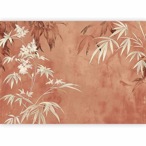 murando Self-Adhesive Photo Wallpaper Retro 245x175 cm / 99x69- Non-Woven Premium Art Print Fleece Wall Mural Decoration Poster Picture Design Modern - Textured Terracotta Orange f-A-10113-a-a