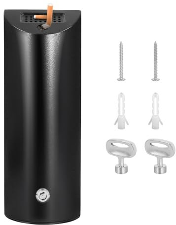 Posacenere da Parete in Foglia Zincata - Posacenere da Esterno Antiruggine e Facile da Pulire - Ideale per Giardino, Ufficio, Ristorante, Hotel, Bar
