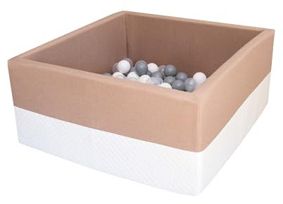 Rainbow Kids - XXL Luxus Bällebad Bällepool Bällebecken Spielbälle Kugelbad Bällchenbad Spielbecken Ball (120x120x40 mit 500 Bällen) (Beige)