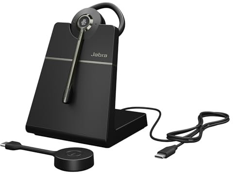 Jabra Engage 55 SE Convertible Headset MS mit Ohrbügel, Link 400c DECT-Adapter USB-C, Engage 55 Deskstand, Ohrgels, Kopfband, Nackenband, Tragetasche, Garantie