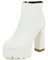 Asterisco Stivaletti da Donna con Tacco Largo con Plateau Tacco Alto Polacchine Punta Rotonda Zip Stivali da Vestito, K184194Zl Bianco Numero 37 EU/38Cn