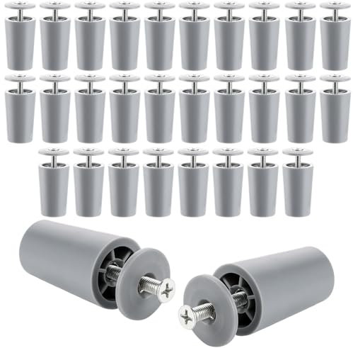 Oungy 30 Stück Rolladenstopper Grau 40 mm Lang, Rolladen Stopper 40mm, Rolladenstopper mit Gewicht, Anschlagpuffer Stopper für Rollladen, Rolladen Ersatzteile für Rollladen, Incl. Schraube Und Scheibe