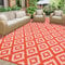 Homcomodar Outdoor Teppich für Patio Clearance 270x365cm UV-beständige Camping Matte Kunststoff Stroh Teppiche Patio Teppich Reversible Matten für BBQ Picknick Deck(Orange/Rosa)