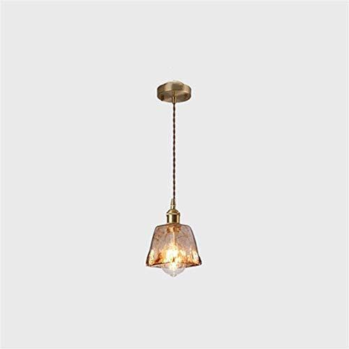 Vintage Glass Ceiling Lamp with Brass Chandelier for Japanese Restaurant and Bar Decor