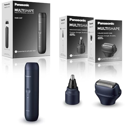 Panasonic MULTISHAPE Système d'Hygiène Modulaire ER-CBN1, ER-CNT1 & ER-CSF1, Unité principale pour MULTISHAPE, Tête de coupe nez, oreille et visage, Tête de rasoir électrique à 3 lames, Noir
