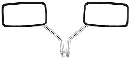 Motorrad Spiegel 1 Paar Universeller Rechteckiger Motorrad-Rückspiegel 10 Mm Chrom Motorrad-Rückspiegel Motorrad Geeignet Für Motorräder Motorrad Rückspiegel