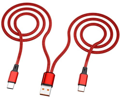 Câble de charge multi-USB C, 1,2 m, 2 en 1, type C, double répartiteur, chargeur USB C, câble en nylon, USB A vers double port USB C, compatible avec iPhone 16/15, iPad, Samsung S24, Google, Android