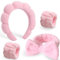 DRESHOW Spa Stirnband zum Waschen Gesicht Wristband Set Schwamm Weiches Frottee Make-up Hautpflege Anti-Rutsch-Stirnband Frottee Handtuch Stirnbänder für Damen Mädchen