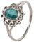 mantraroma Damen Ring Silber mit Stein Malachit Edelstein grün dezent verspielt