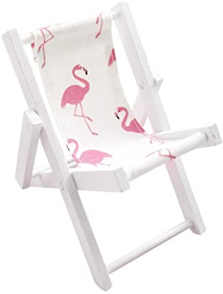 JOINPAYA Mini-strandstuhl Aus Holz Flamingo-Muster Modellspielzeug Mini-strandkorb-Ornament Kreativer Telefonhalter Liegestuhl-verzierung Deko Junge Mädchen
