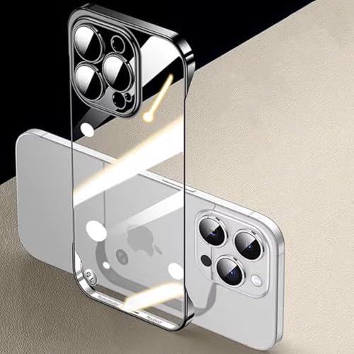 FAOMSEBS for iPhone 15 Pro Max Case Borderless Slim (Camera Lens Protector) (Bare Metal Feel) [Ultra Thin as No Case on] for iPhone 15 Pro Max Phone Case, Cooling Shockproof Cover 6.7'', Crystal Clear