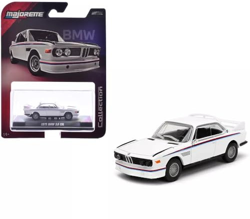 Majorette - Collection BMW 3.0 CSL 1975, Modellino Auto Die-Cast in Metallo, Dettagli Realistici, Scala 1:64, Cod. 8505001009