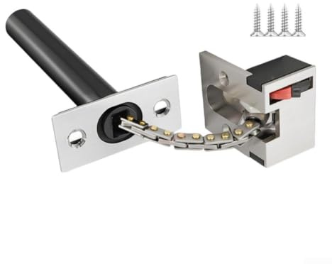 Concealed Anti-Theft Chain Door Lock for Home Security, Zinc Alloy | Construction with Quiet Spring Mechanism, Silver/Black/Gray(silver)