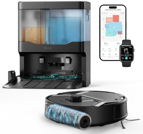 Lefant M210 PRO OMNI Robot Aspirapolvere Lavapavimenti con Rullo 20.000Pa | Rullo Autopulente, Lavaggio ad Acqua Pulita, 3 Mappe, Pulizia Personalizzata, Anti-Groviglio, Peli Animali, Wi-Fi 2,4/5GHz