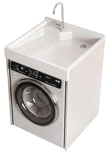 PP-Vic Un Mobile lavabo e Contenitore Multifunzionale, Che Integra in un'unica Soluzione Un Mobile sottolavabo e Una Struttura Porta-Lavatrice, Lavanderia,Ambienti Interni e Garage,A 66 * 60cm