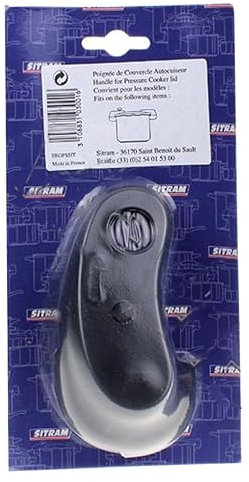 Sitram 710606 Poignée thermorésistante en Bakelite Noire pour Couvercle d'autocuiseur de la Gamme SITRAFORZA, Noir