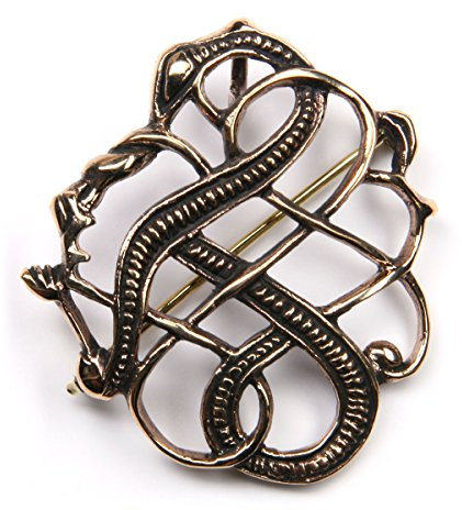 Drachensilber Broche dragon - Bijou celtique - En bronze - De qualité supérieure - Pour homme et femme - Viking