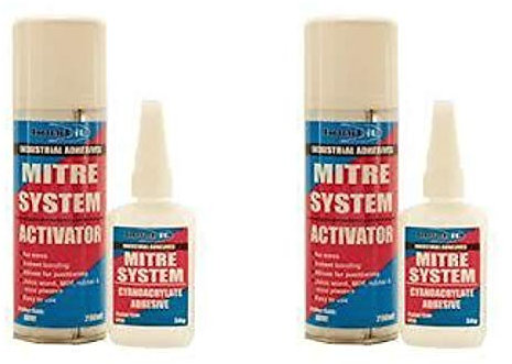 2 x Bond It Joiners Mitre Mate Two Part Instant Bond Glue Wood MDF Adhesive