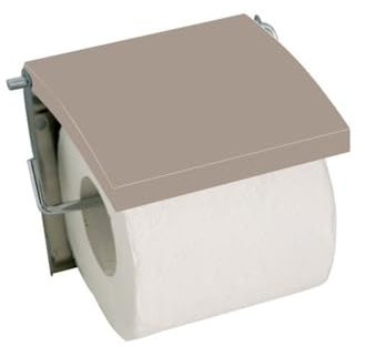 MSV Porte Rouleau Papier WC Mural MDF & INOX Beige