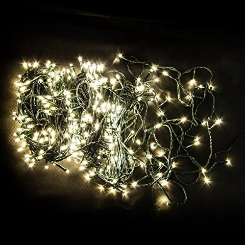 LED Lichterkette mit 500 LED - Lichtfarbe warmweiß - für den Innen- und Außenbereich - Ideal für Haus, Wohnung, Garten