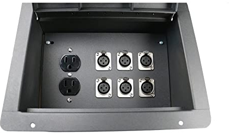 Elite Core FBL6 Recessed Floor 6 XLRF + Duplex AC with Back Box