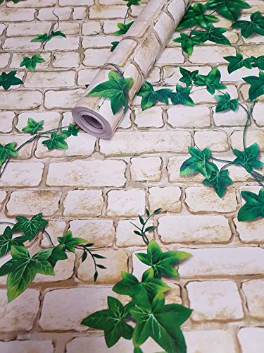 picturado 10 m x 45 cm Tapete Folie 3013 selbstklebend weißer Stein mit Ranke