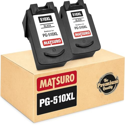 Matsuro Original | Kompatibel Remanufactured Tintenpatronen Ersatz für Canon PG-510XL PG-510 (2 SCHWARZ)