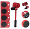 ADGO Set para Elevación, Transporte de Muebles, Electrodomésticos, Juego de 5 Piezas, Rodillos de Transporte y Elevador, Carga Máxima hasta 150 kg, Rojo, 1 Pieza