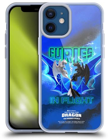 Head Case Designs Offiziell Offizielle How to Train Your Dragon Toothless Und Light Fury Flight III Night Und Light Soft Gel Handyhülle Hülle kompatibel mit Apple iPhone 12 Mini