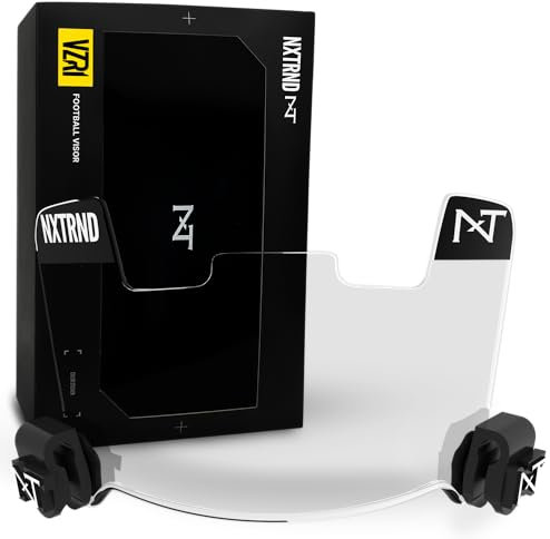 Nxtrnd VZR1 Fußballvisier, Flache Linsen-Technologie, passend für Erwachsene und Jugendliche Fußballhelme (transparent)