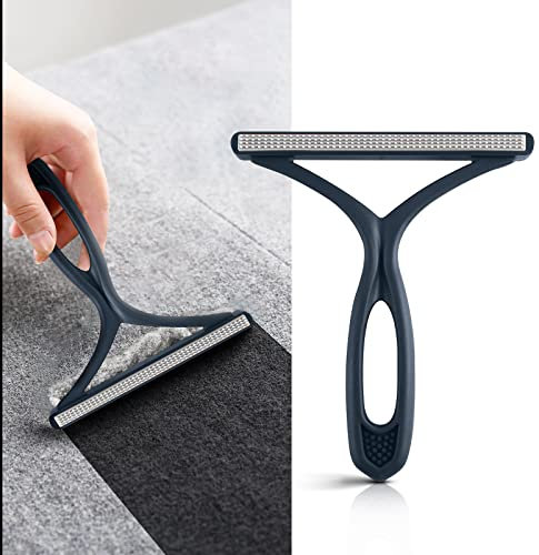 Afeitadora de pelusa portátil de doble cara, quitapelusas portátil Fuzz Shaver peine de cachemira para lana de cachemira y otros tejidos (azul oscuro)