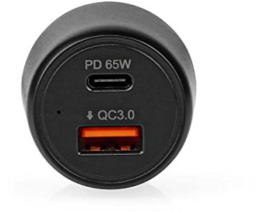 Auto-Ladegerät - 65 W - 2.0/3.0/3.25 A - Anzahl der Ausgänge: 2 - Port Type: USB-A/USB-C - Automatische Spannungswahl