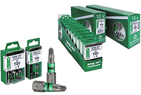 SPAX®BIT T-STAR Bits, sichere Passform und bessere Führung, L: 25 mm, T10-Antrieb, Box mit 5 Bits