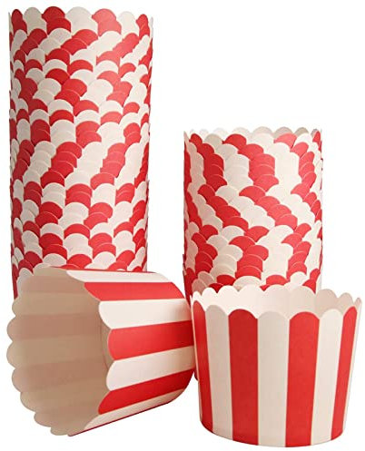 DiBaiHuiHomer Cupcake Backbecher muffinförmchen papier Muffinförmchen muffinförmchen grün cupcake formen hochzeit für Dessert Hochzeit Kinder Geburtstag Party Familienfeiern 100 Stück (Rot)